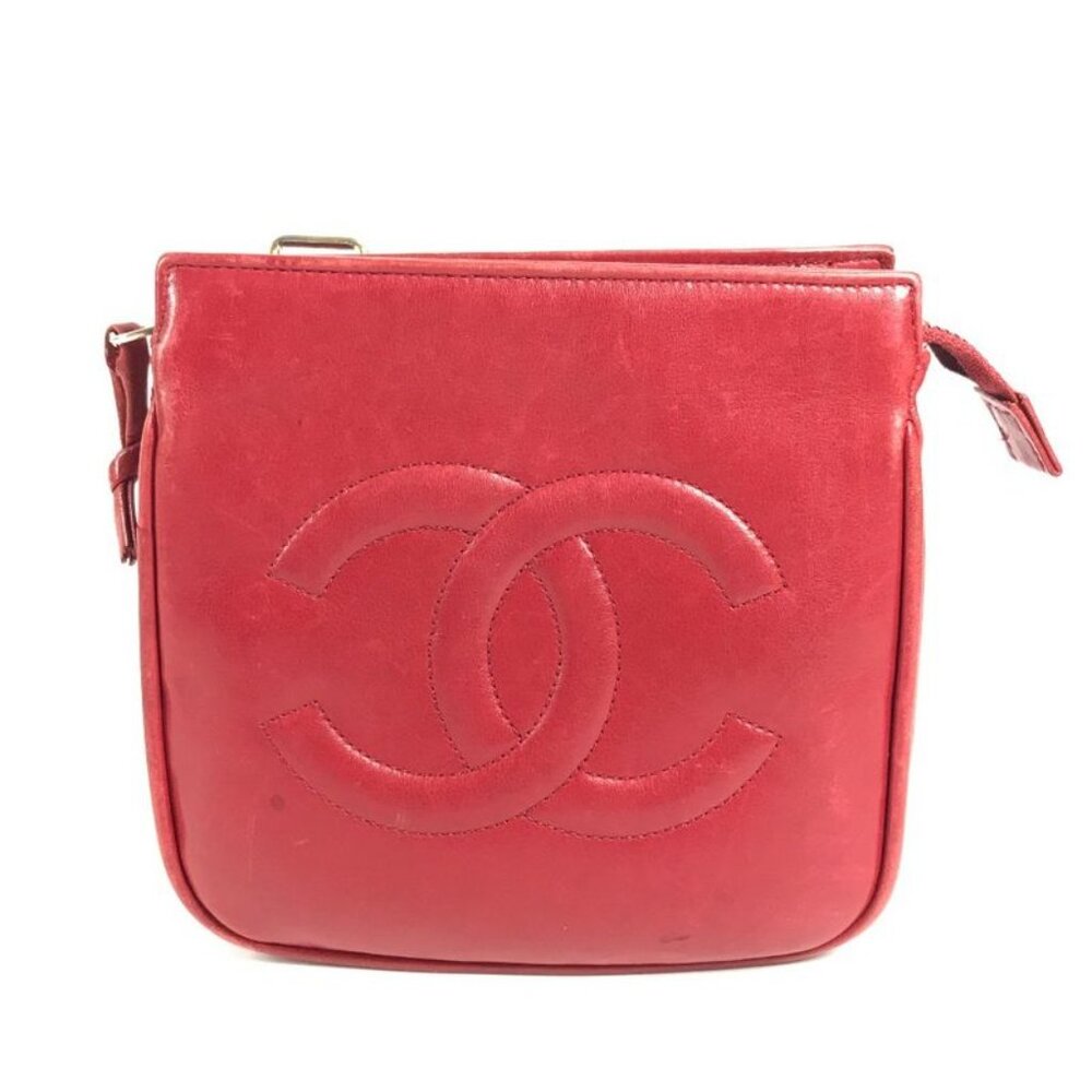 Chanel Waist Bag Big CC Logo Leather Red - Picture 2 of 9